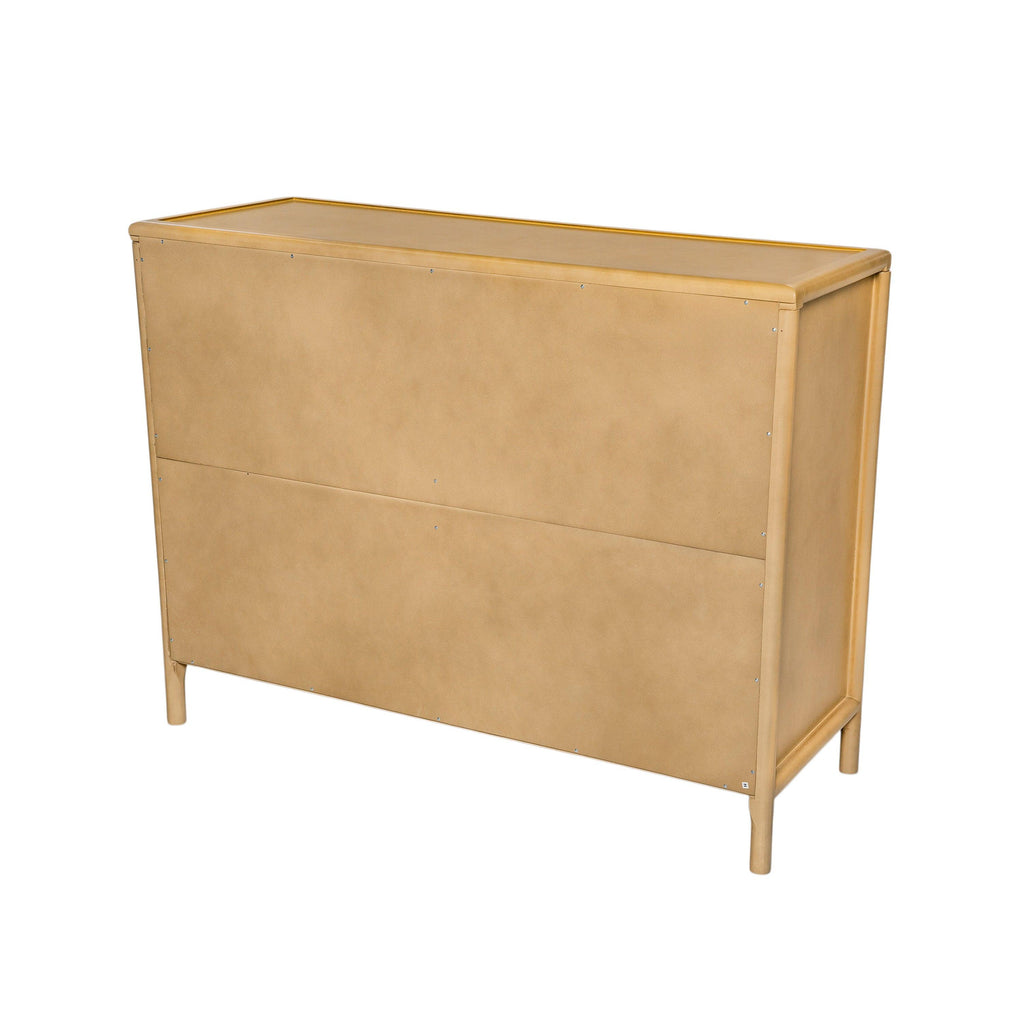 Natural Storage Cabinet with 6 Drawers for Living Room.