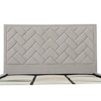 Crosby Upholstered Velvet King Bed in Greige