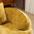 Yellow Chenille L-Shaped Sofa with Comfort and Style.
