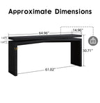 65-Inch Rustic Solid Wood Console Table for Entryways.