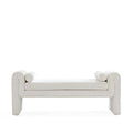 Concord Chenille Accent Bench in Ivory
