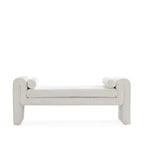 Concord Chenille Accent Bench in Ivory