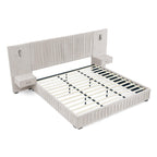 Elegant Queen Upholstered Bed Frame with Headboard.