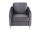 Hathaway 32' Gray Velvet Accent Armchair.