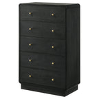 Burton Black 5-Drawer Chest of Drawers for Bedroom Storage.