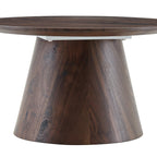 Walnut Wood Coffee Table with 23.6-Inch Diameter.