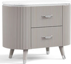 Light Gray Nightstand with Dovetail Drawers.