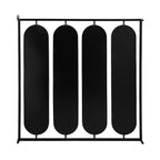 36" x 36" Large Four Oval Wall Mirror with Black Square Frame, Home Decor for Living Room, Bedroom, Entryway, Office