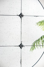 D36" Traditional Decor Style Round Antique Glass Wall Mirror,  Wall Decor for for Bathroom Entryway Console Lean Against Wall