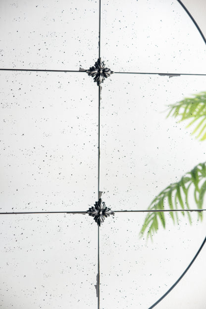 D36" Traditional Decor Style Round Antique Glass Wall Mirror,  Wall Decor for for Bathroom Entryway Console Lean Against Wall