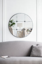 D36" Traditional Decor Style Round Antique Glass Wall Mirror,  Wall Decor for for Bathroom Entryway Console Lean Against Wall