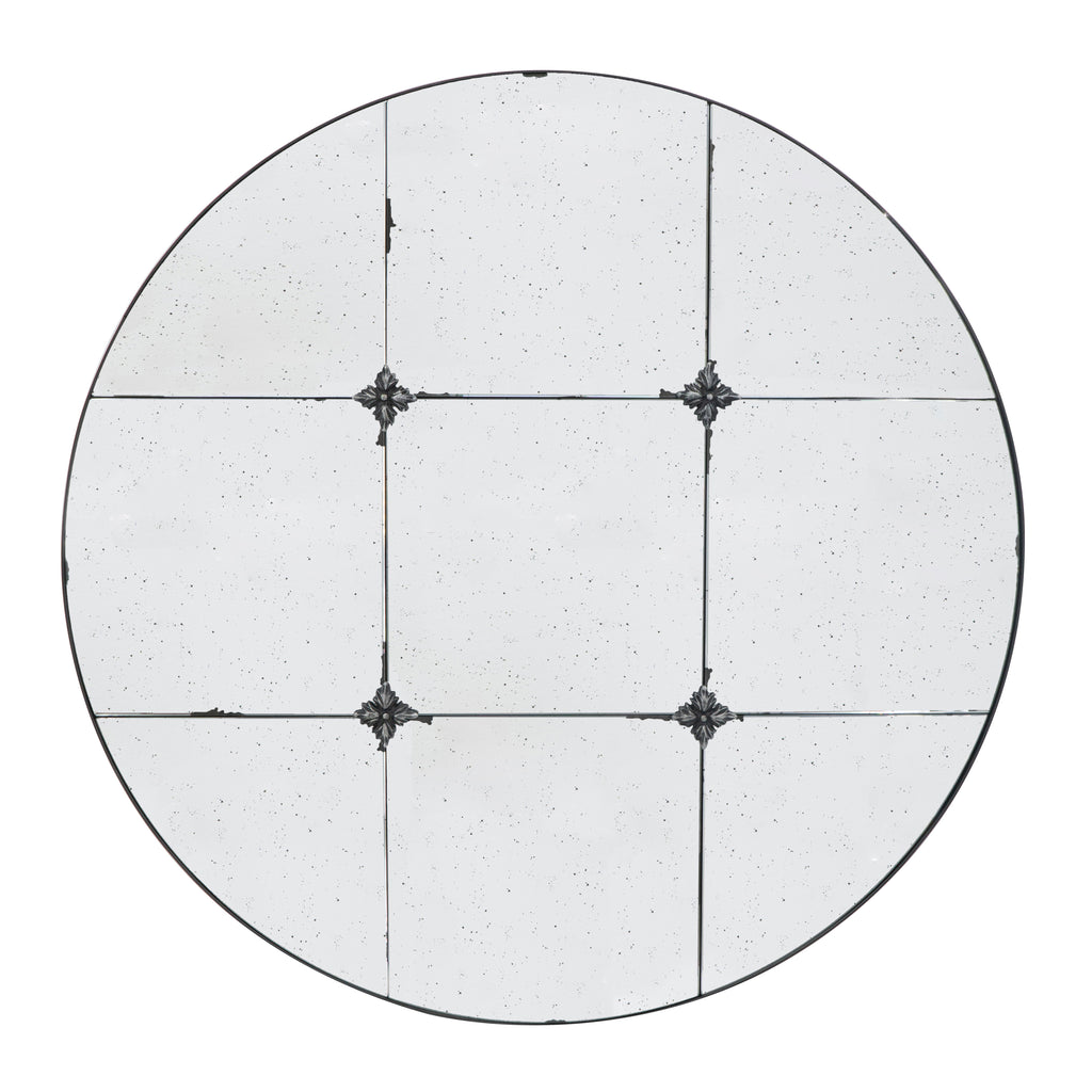 D36" Traditional Decor Style Round Antique Glass Wall Mirror,  Wall Decor for for Bathroom Entryway Console Lean Against Wall