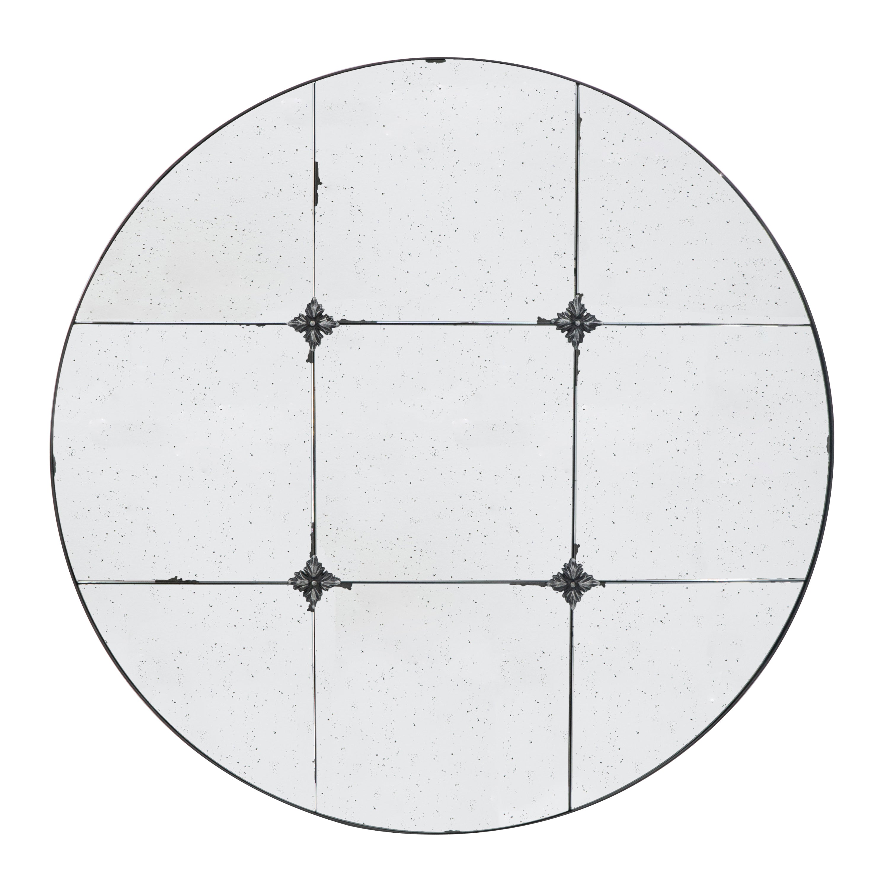 D36" Traditional Decor Style Round Antique Glass Wall Mirror,  Wall Decor for for Bathroom Entryway Console Lean Against Wall