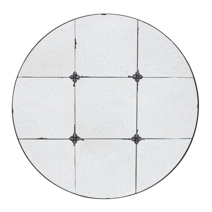 D36" Traditional Decor Style Round Antique Glass Wall Mirror,  Wall Decor for for Bathroom Entryway Console Lean Against Wall