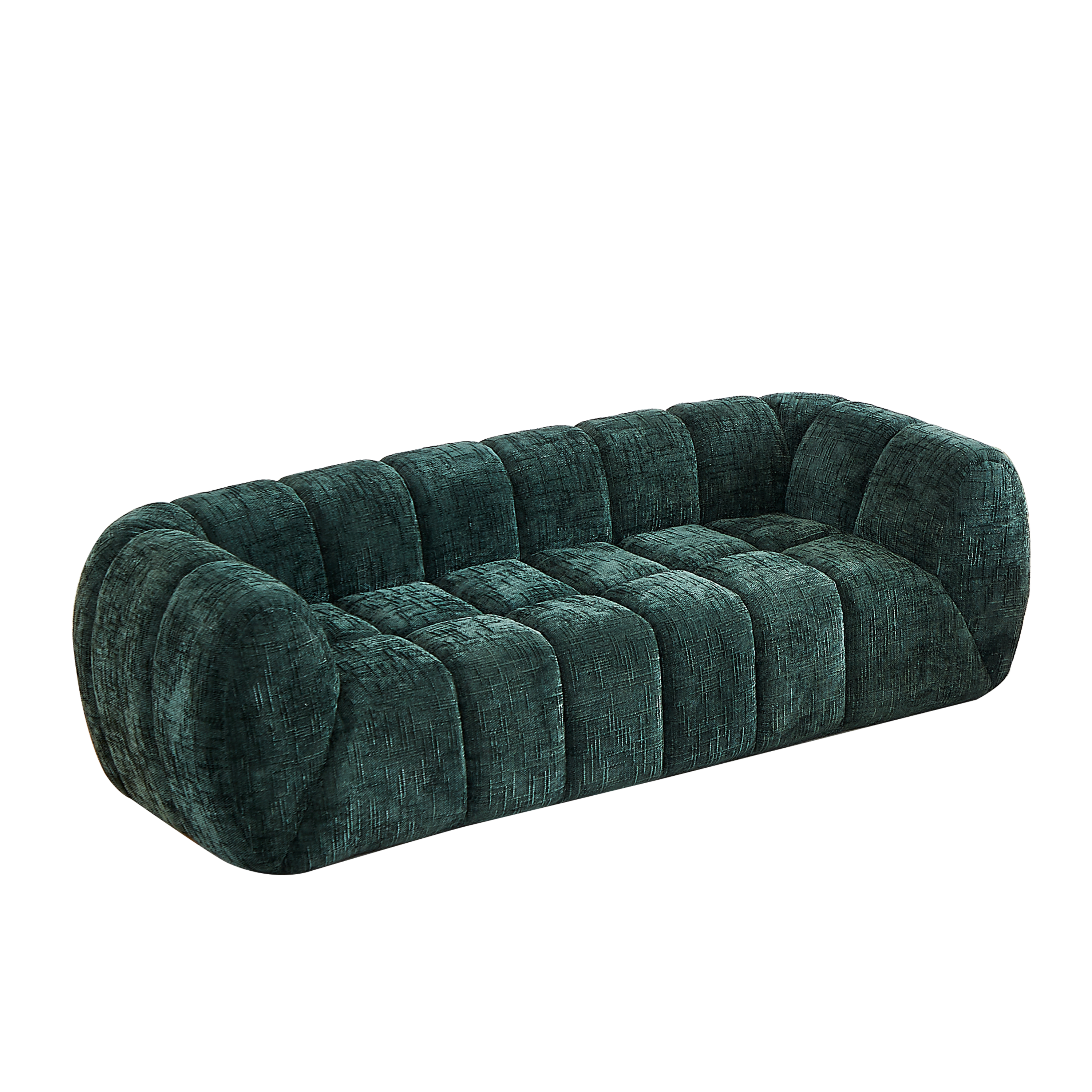 Chenille Foam Sofa - Modern Quilted Design for Comfort.