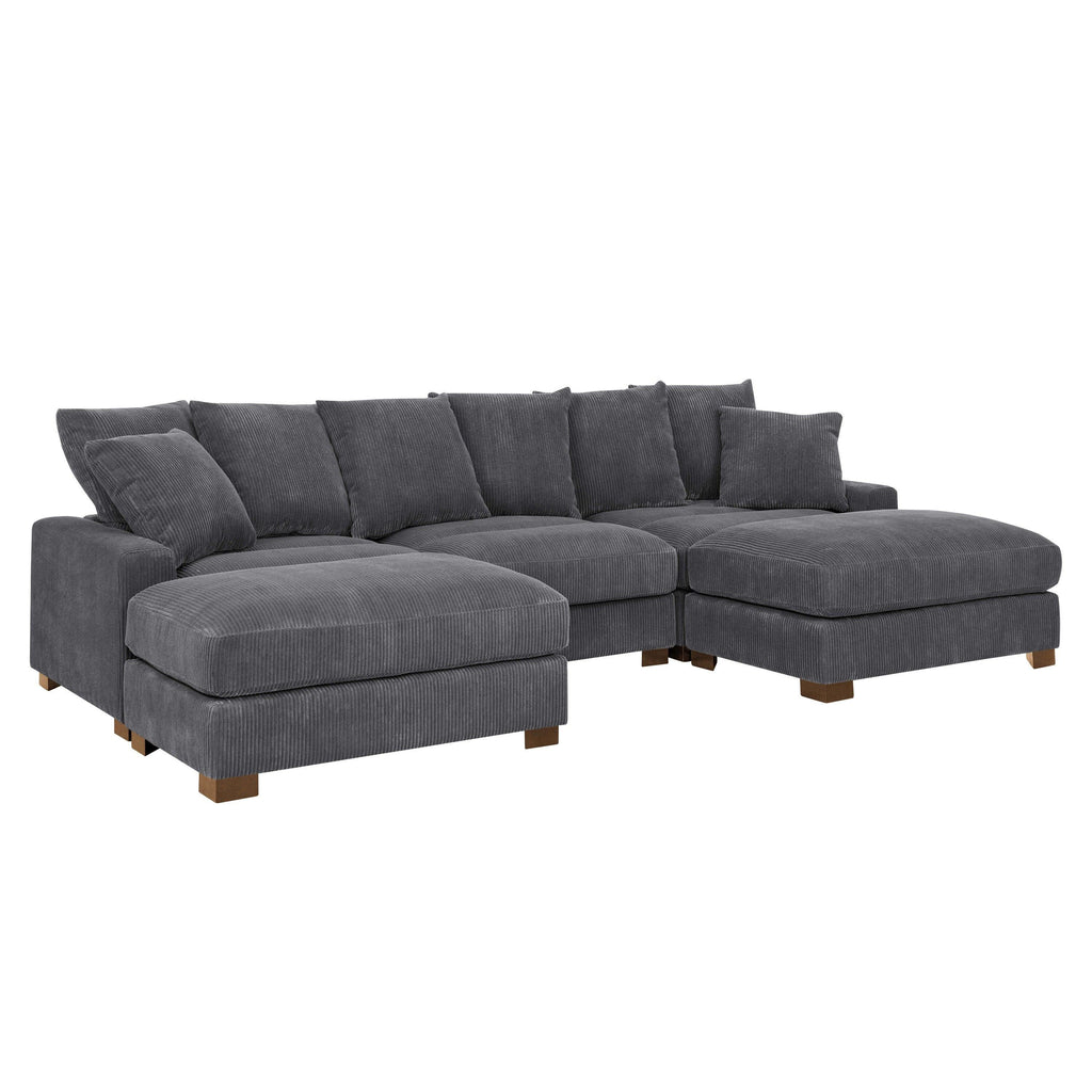 Wynisha 122'' Corduroy Sofa for Modern Living Rooms.