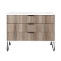Dumbo 35' Fluted Dresser in Rustic Gray and White (3-Drawer)
