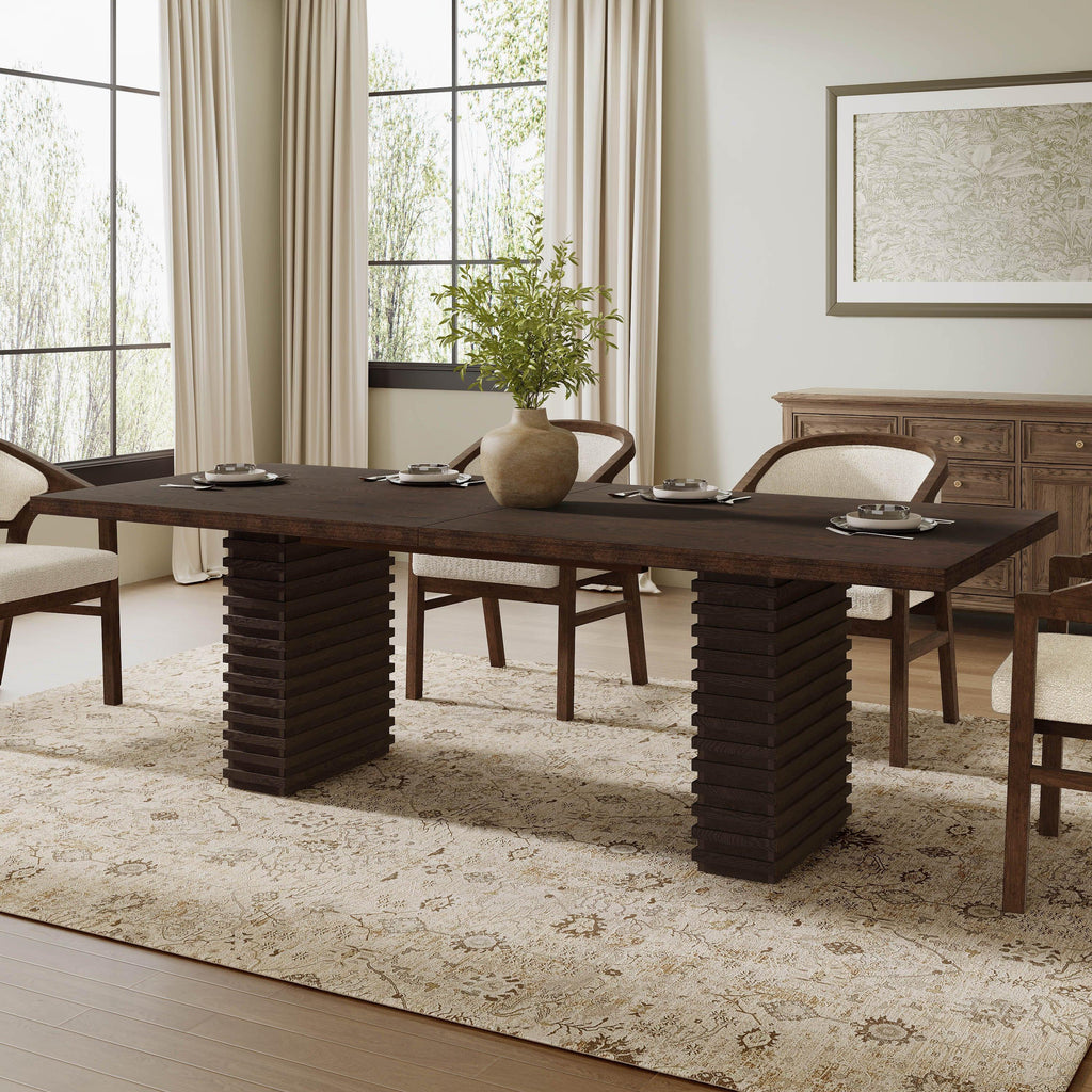 Espresso 95-Inch Dining Table for 8.