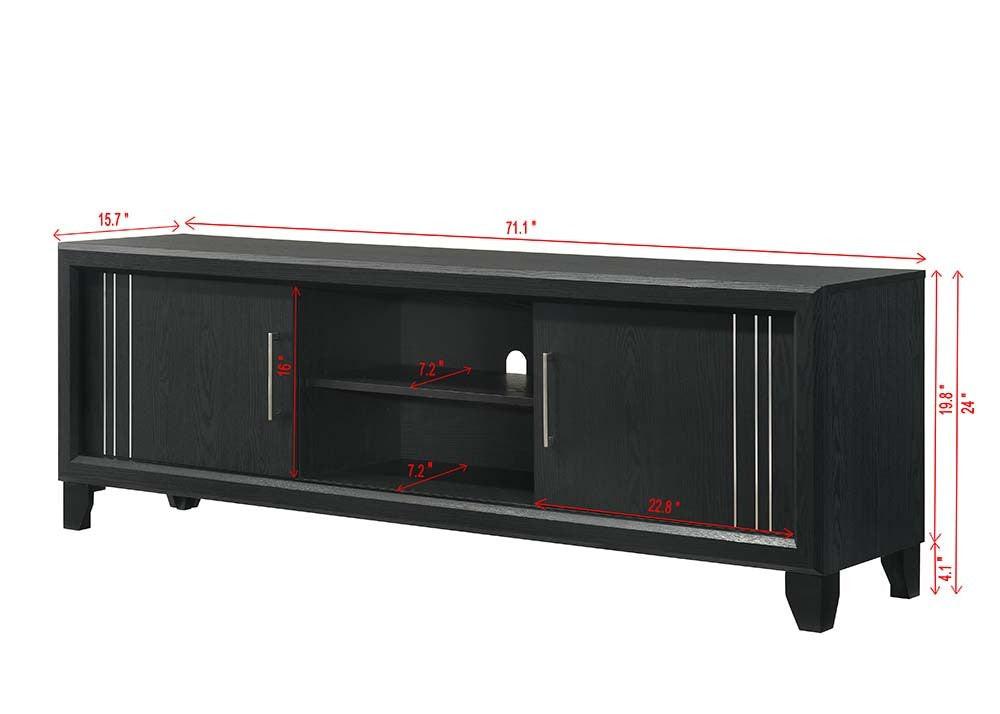Contemporary TV Stand with Open Shelves & Storage.