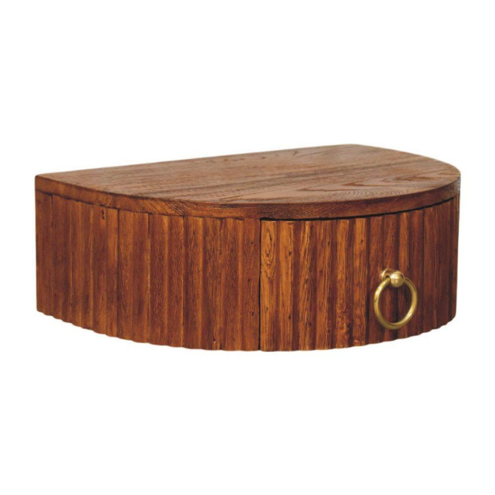 Solid Wood Nightstand with Ring Pull in Modern Style.