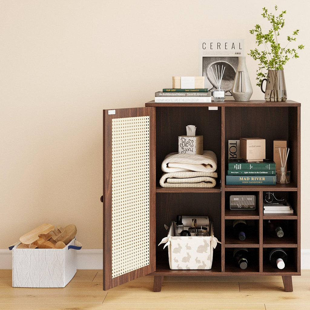 Wine Bar Cabinet with Storage – 34 Inch Sideboard.