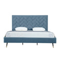 Crosby Upholstered Velvet King Bed in Blue.