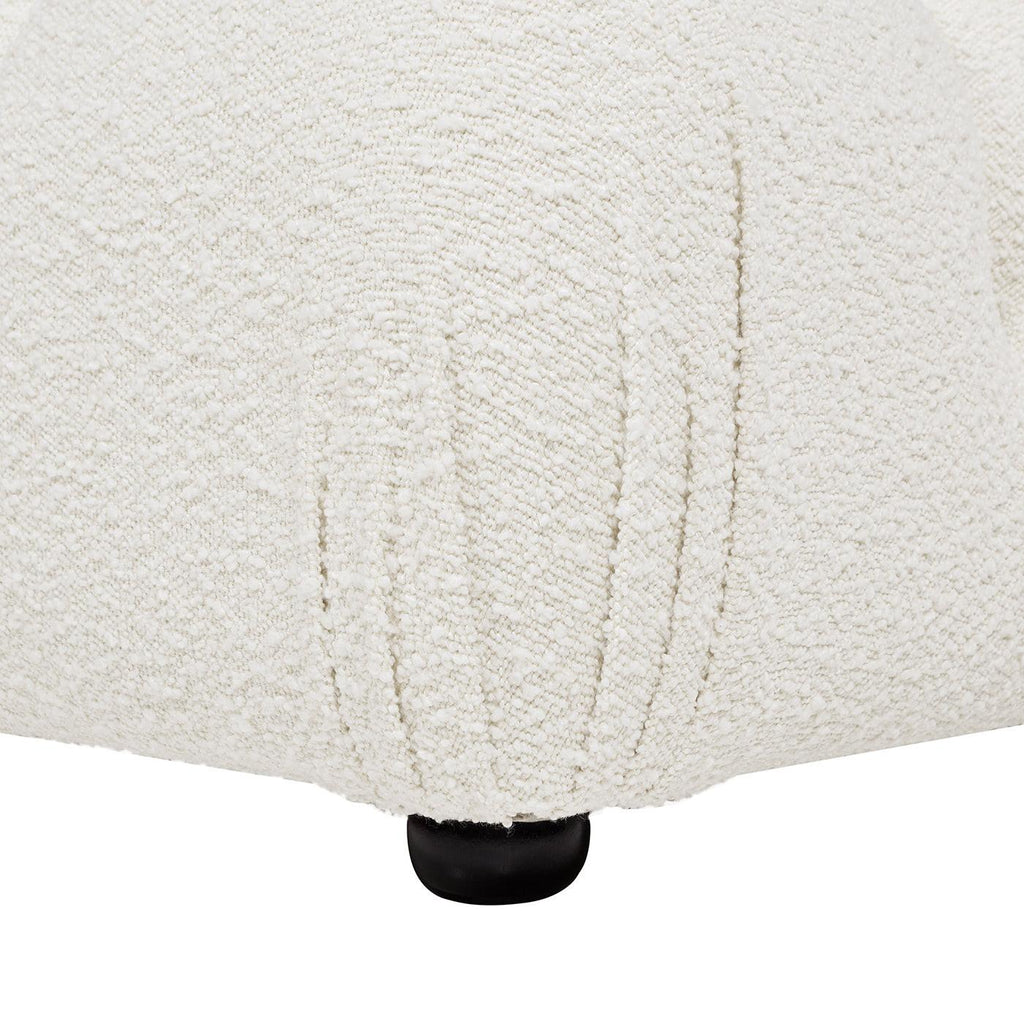 Marcel 36' Modular Modern Cocktail Ottoman in White Boucle.