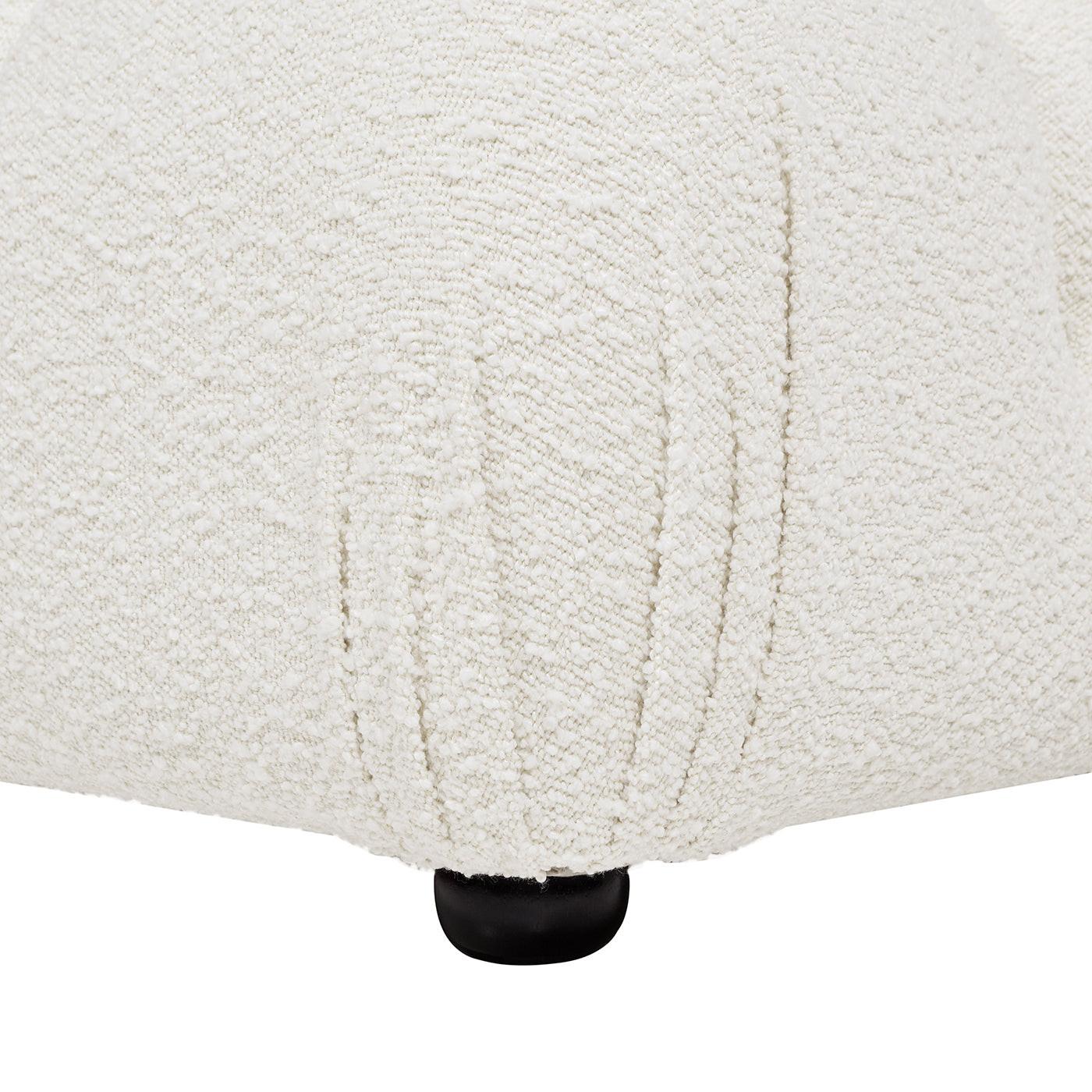 Marcel 36' Modular Modern Cocktail Ottoman in White Boucle.