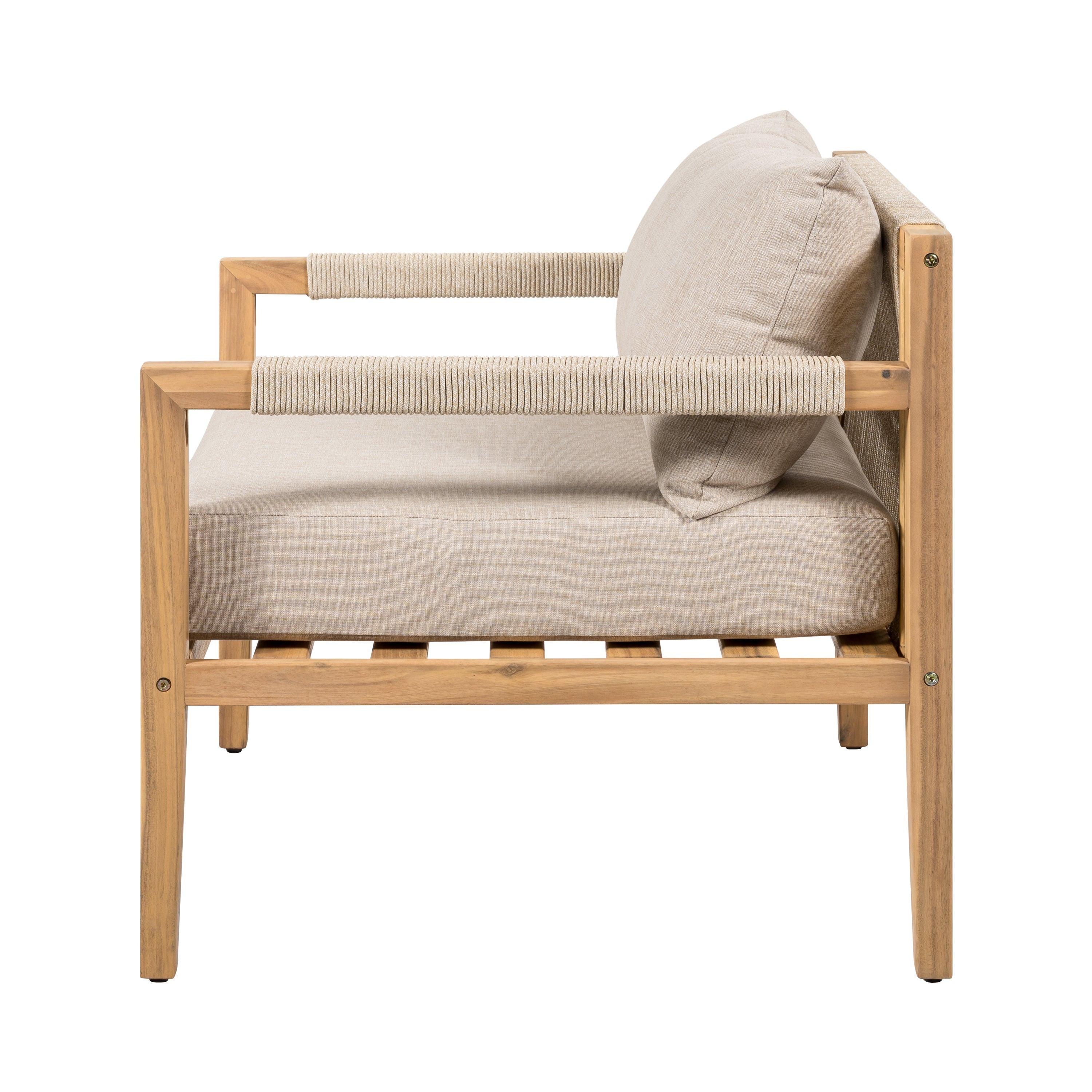 Acacia Wood Outdoor Leisure Chair - Comfortable Patio Seating.