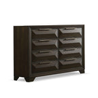 Transitional 8-Drawer Dresser in Espresso for Bedroom Storage.