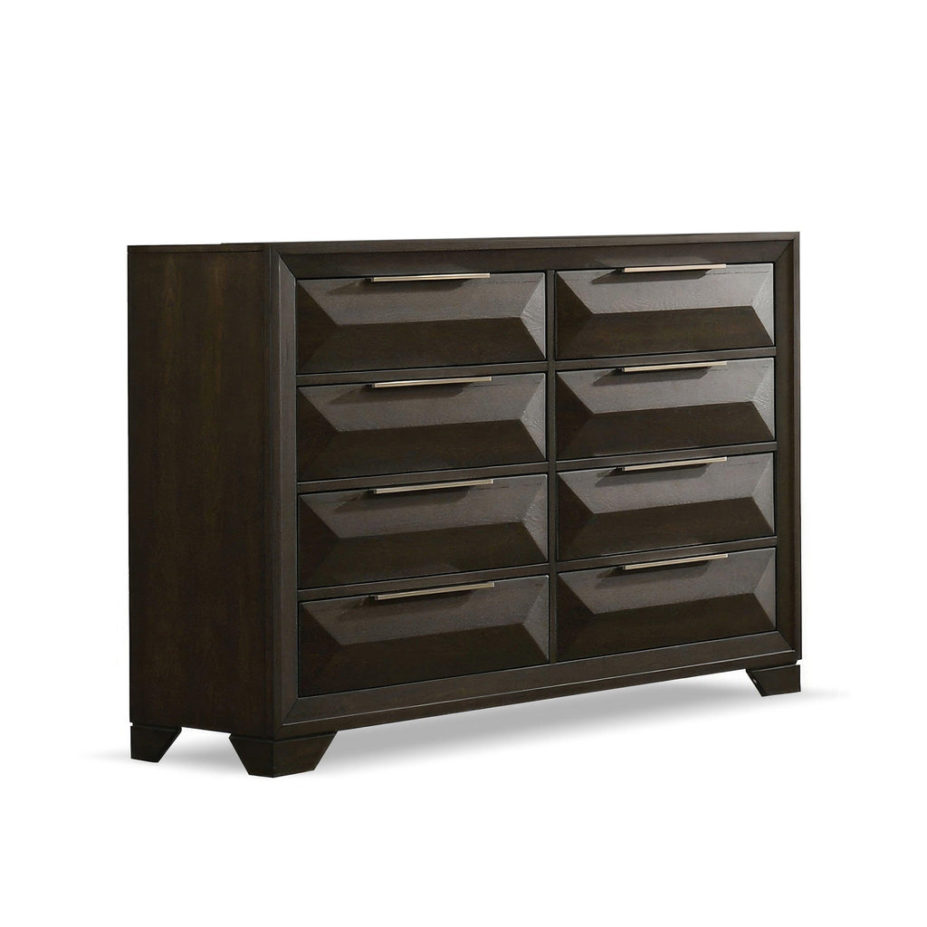 Transitional Dresser with Mirror for Stylish Storage.