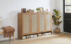 Rattan Shoe Cabinet with 6-Tiers for Shoe Storage.