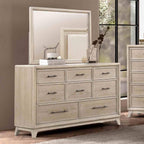 Oak Finish Rubberwood Dresser with 8 Drawers for Bedroom.