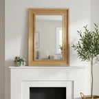 Rattan Solid Wood Frame Mirror for Home Decor.