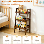 3 Tier Solid Wood Ladder Shelf for Home & Office.