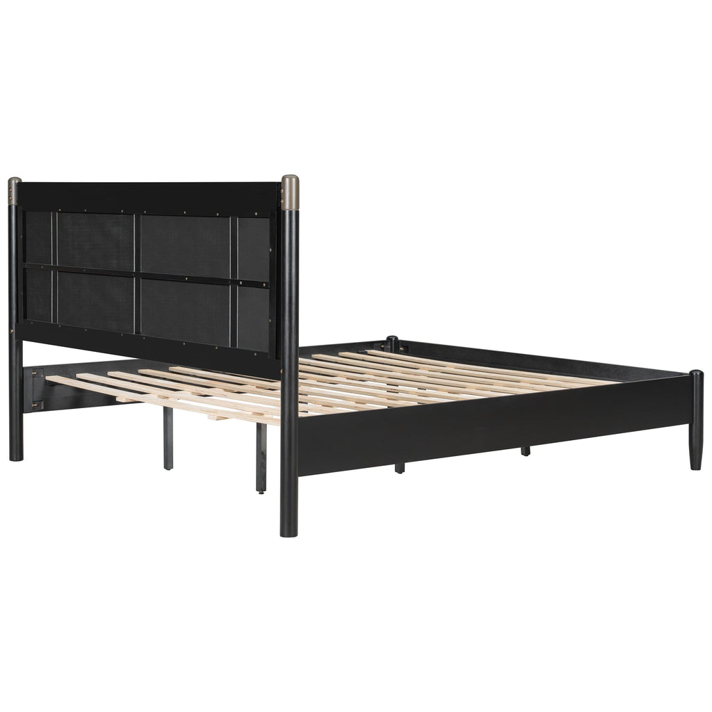 Solid Wood King Bed with Heavy Duty Support.