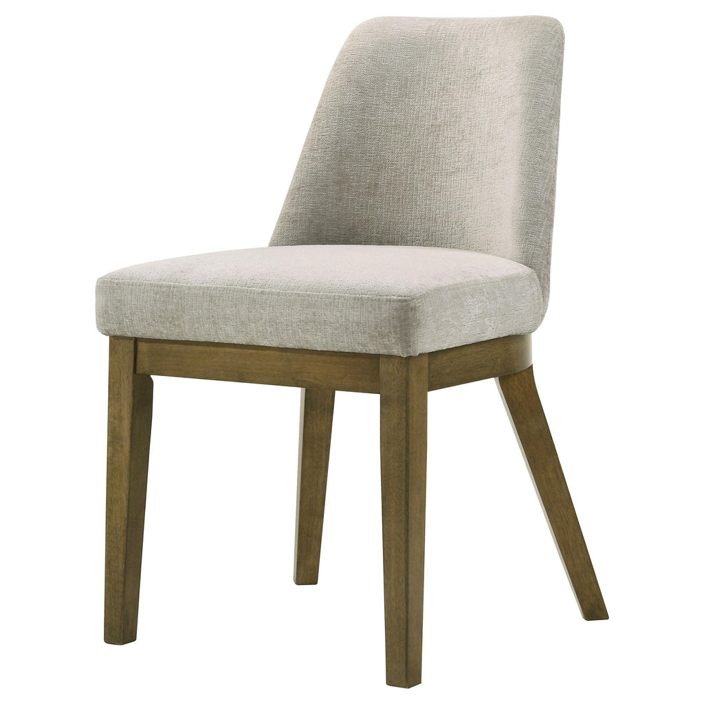 Light Tan Upholstered Dining Side Chair Set of 2.