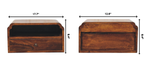 Solid Wood Wall-Mounted Chestnut Bedside Unit.