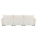 Modular Sectional Sofa with Movable Ottoman & Boucle Fabric.