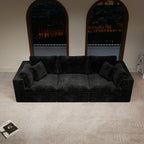 Modular Sectional Sofa in Black - No Assembly Required.