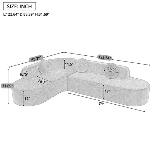 Extra Large Sectional Sofa - Elegant Design with Cushions.