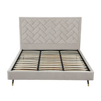 Crosby Upholstered Velvet King Bed in Greige