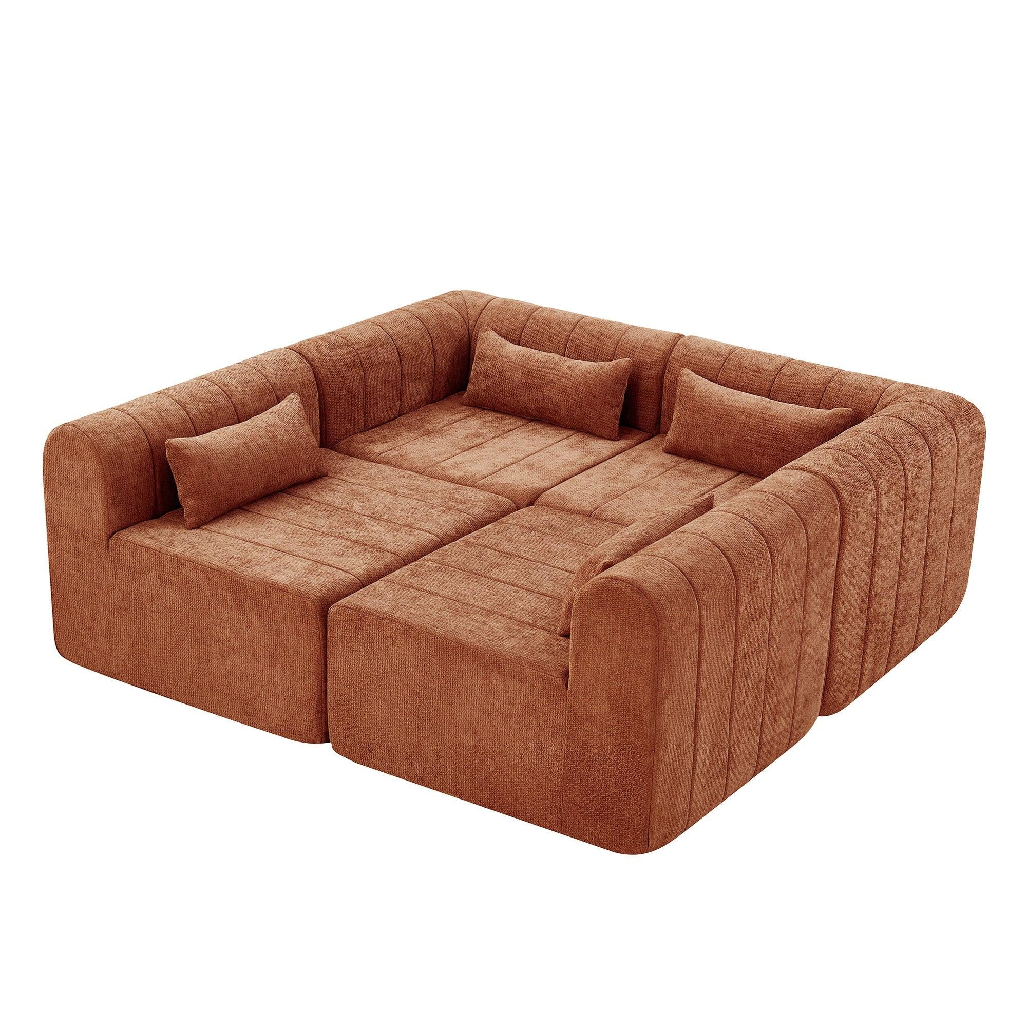 145.5 Inch Modular Sectional Sofa - Versatile Seating Solution.