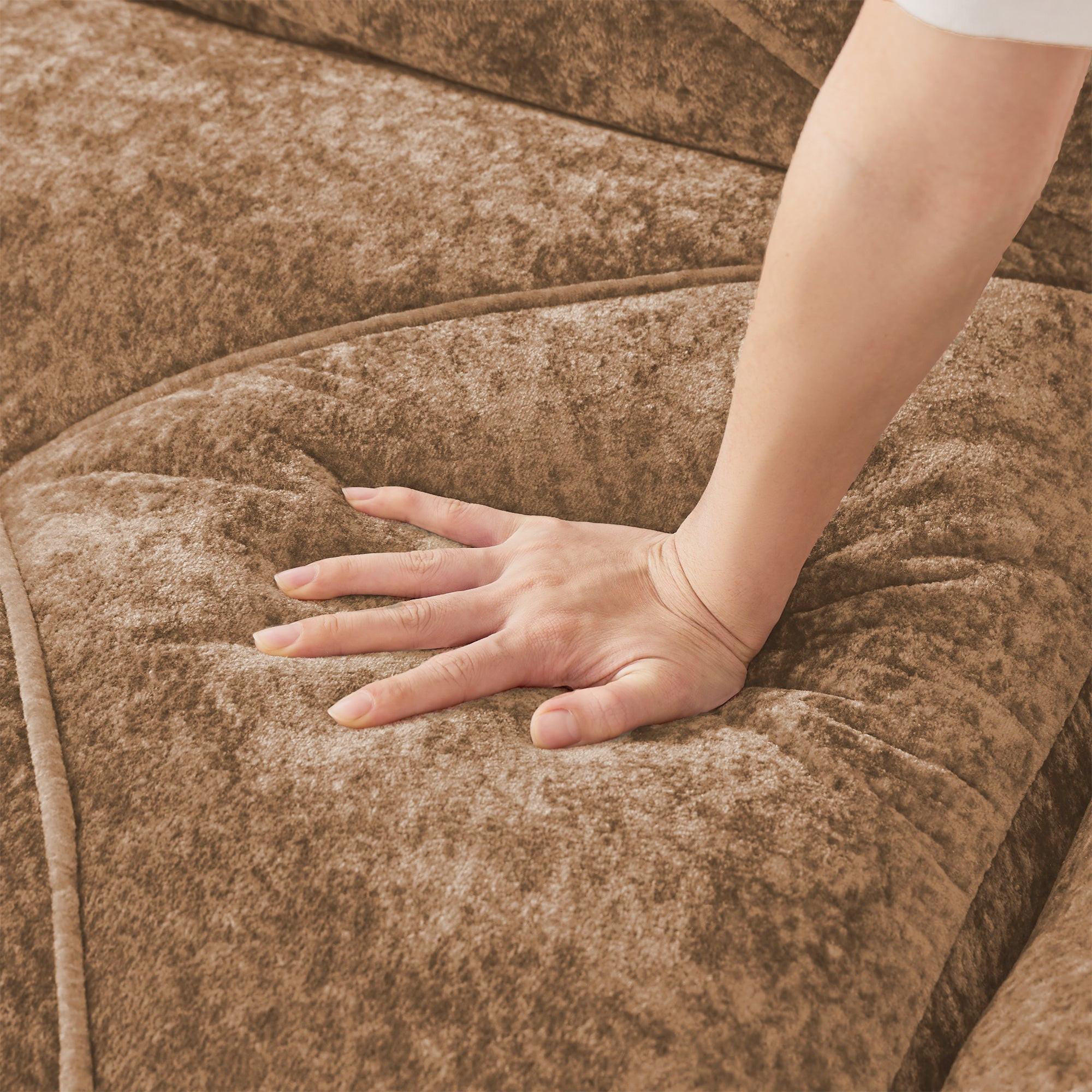 Modern Velvet Sofa Set - 2 Piece Deep Seat Couch.