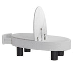 Oval Coffee Table with Storage and Faux Marble.