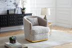 Lexington Velvet Chenille Accent Chair with Gold Trim - Beige