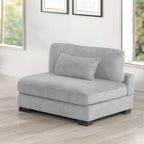 Bentley Modular Sectional Sofa armless chair in gray corduroy, showcasing modern design and wide cushioned seating for flexible arrangements.