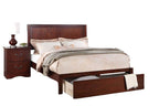 Eastern King Size Bed with Cherry Finish and Headboard.