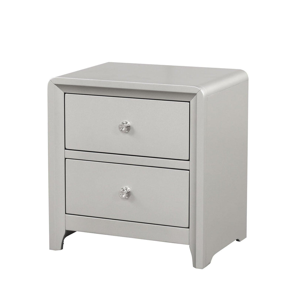 Champagne Finish Nightstand for Contemporary Bedrooms.