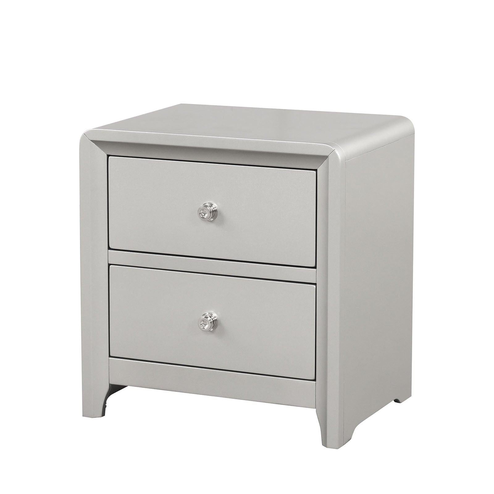 Champagne Finish Nightstand for Contemporary Bedrooms.
